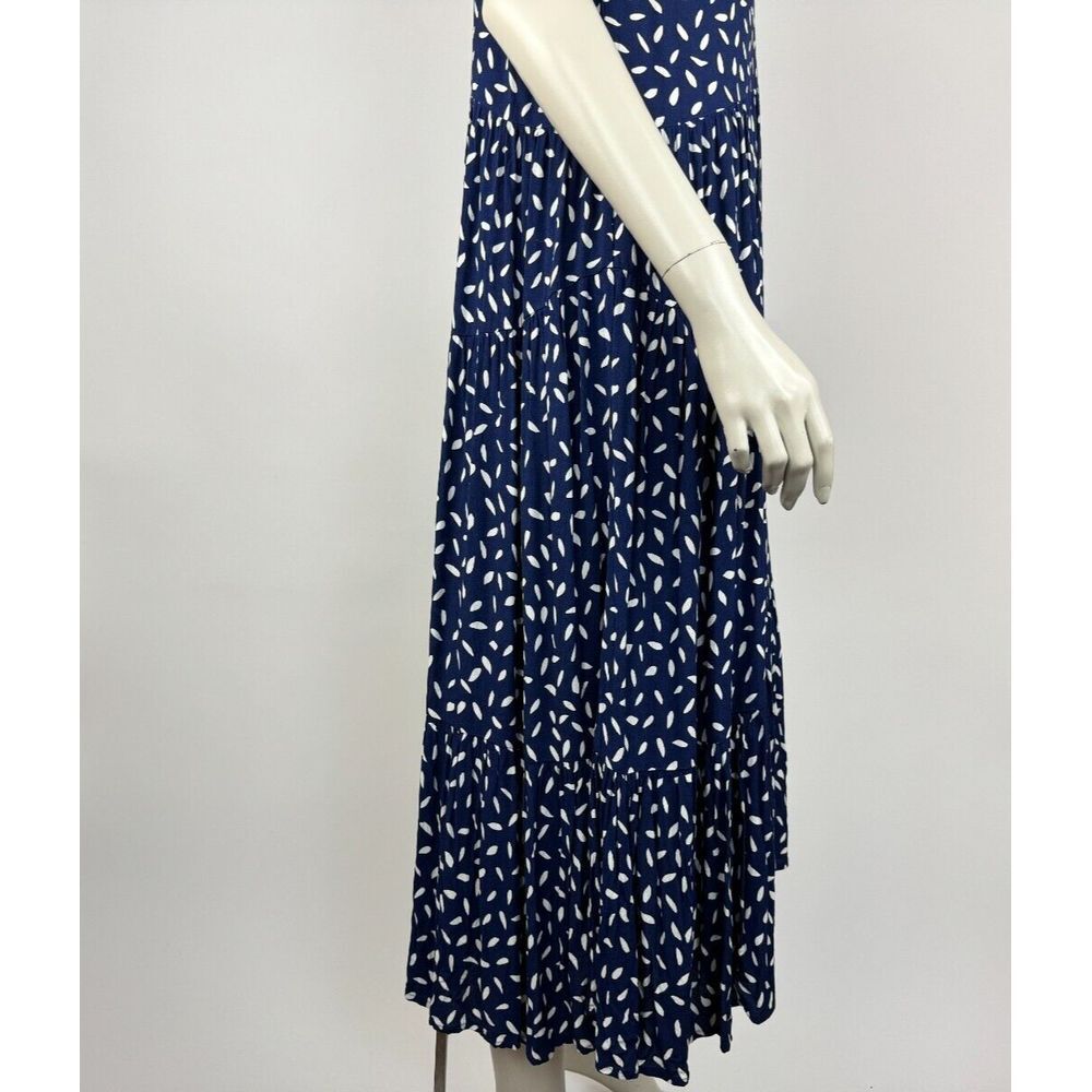 Mister Zimi Short Sleeve Maxi Dress Women 4 EUC Scoop‎ Neck Blue Lightweight - Picture 13 of 16